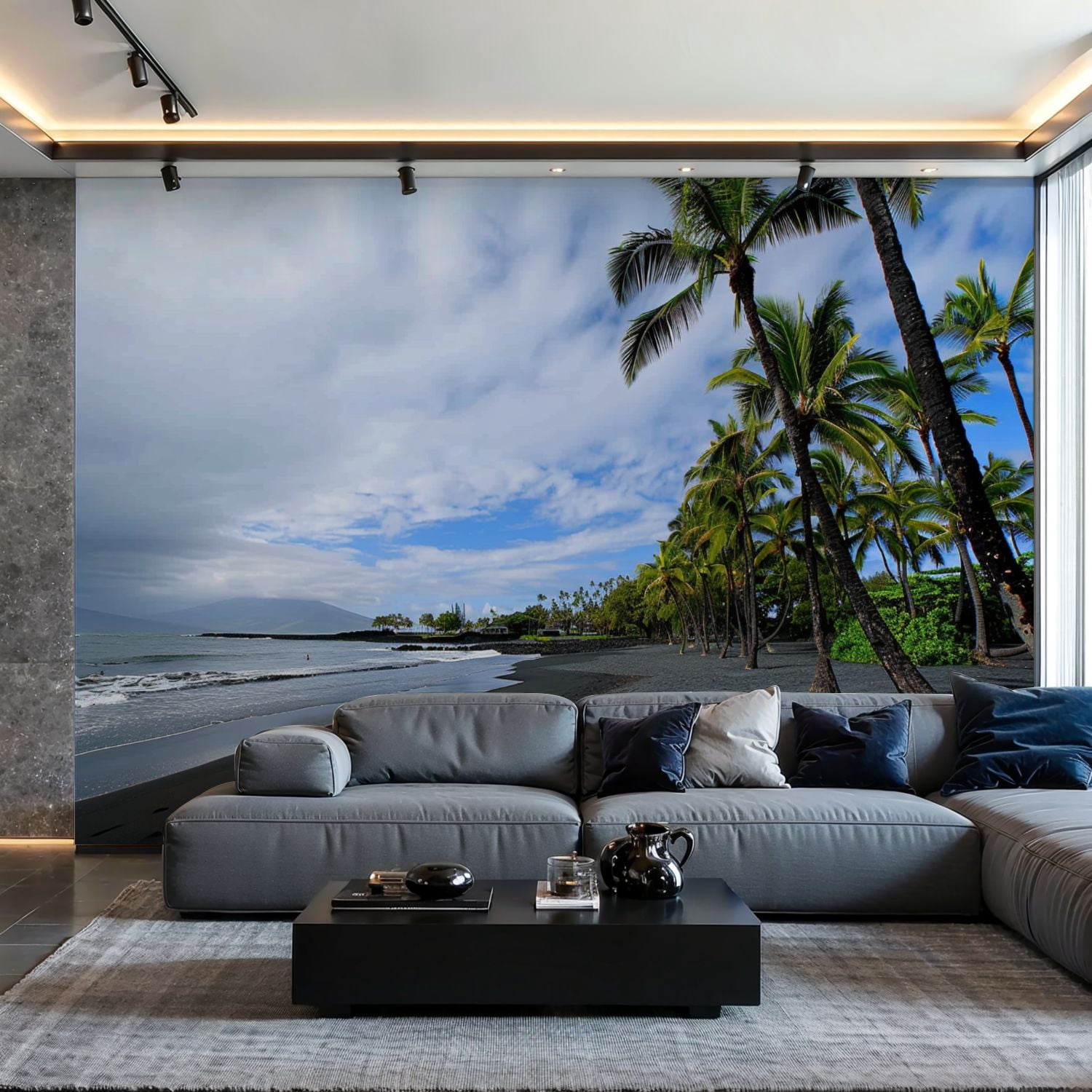 Prxcm Canvas Wall Mural Peel and Stick Large Wallpaper Punaluu Beach ...