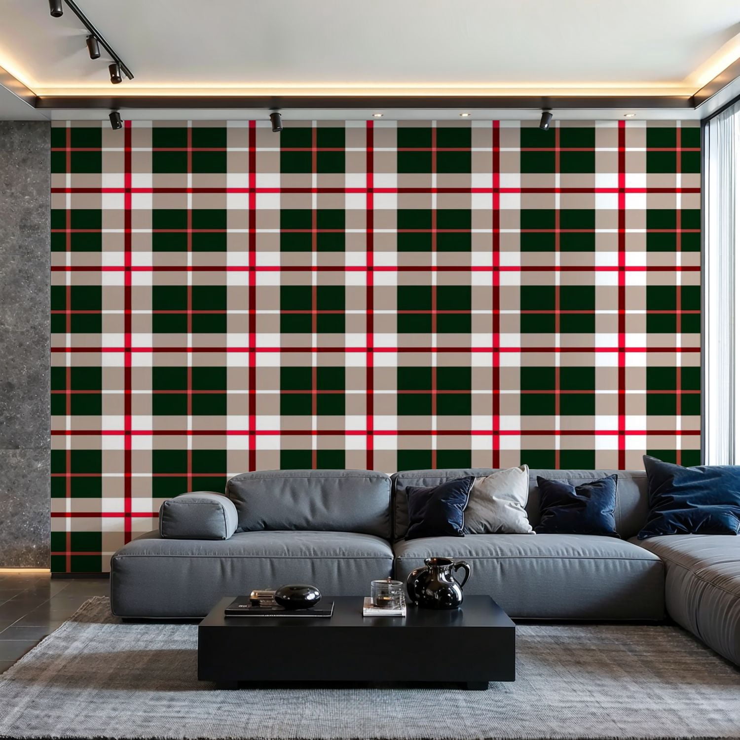Prxcm Canvas Wall Mural Peel and Stick Large Wallpaper Red White green ...