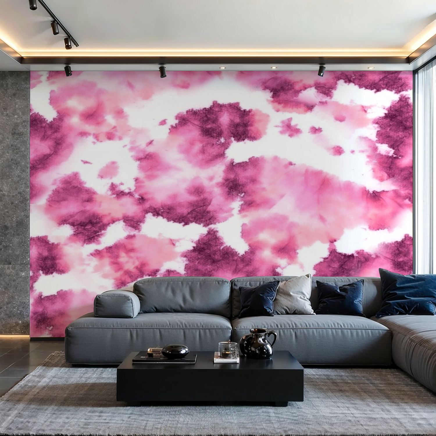 Prxcm Canvas Wall Mural Peel and Stick Large Wallpaper Seamless Tie Dye ...