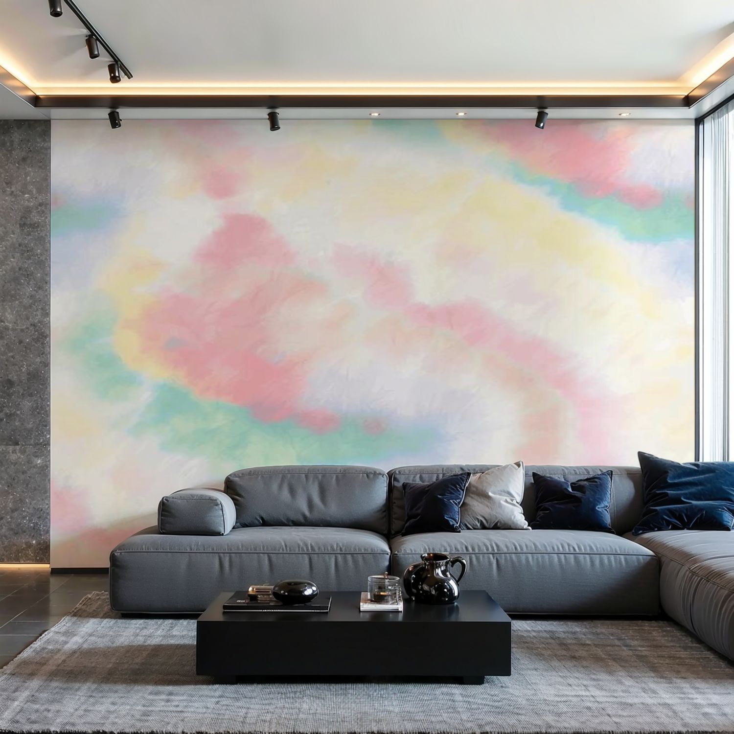 Prxcm Canvas Wall Mural Peel and Stick Large Wallpaper Tie Dye Spiral ...