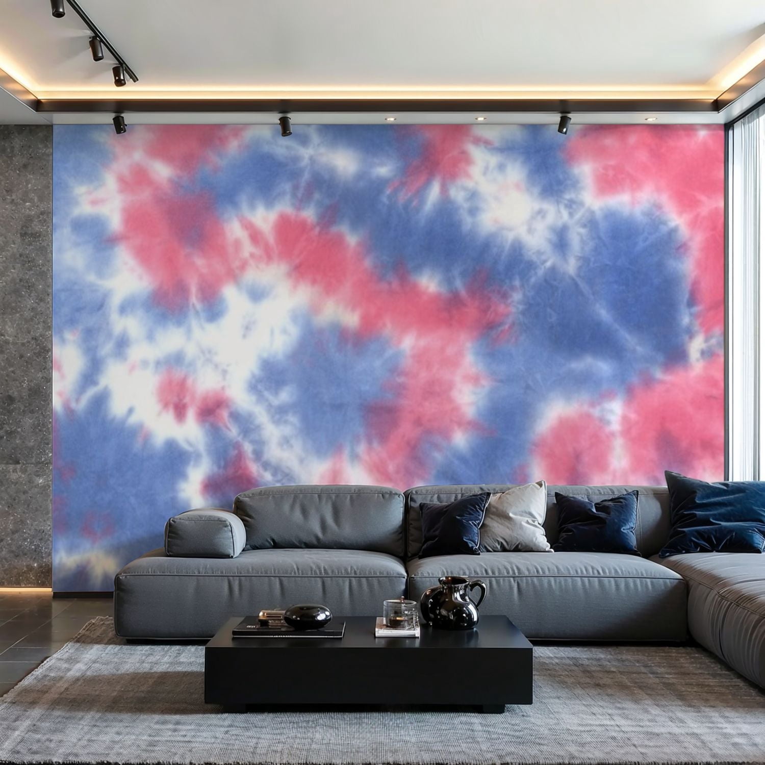 Prxcm Canvas Wall Mural Peel and Stick Large Wallpaper Tie Dye Tone ...