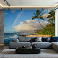 thumbnail image 1 of Prxcm Canvas Wall Mural Peel and Stick Large Wallpaper rainbow surfing place Sunset Beach Oahu Hawaii Wall Art Decor for Living Room Bathroom Self Adhesive and Removable 100in x 144in, 1 of 2