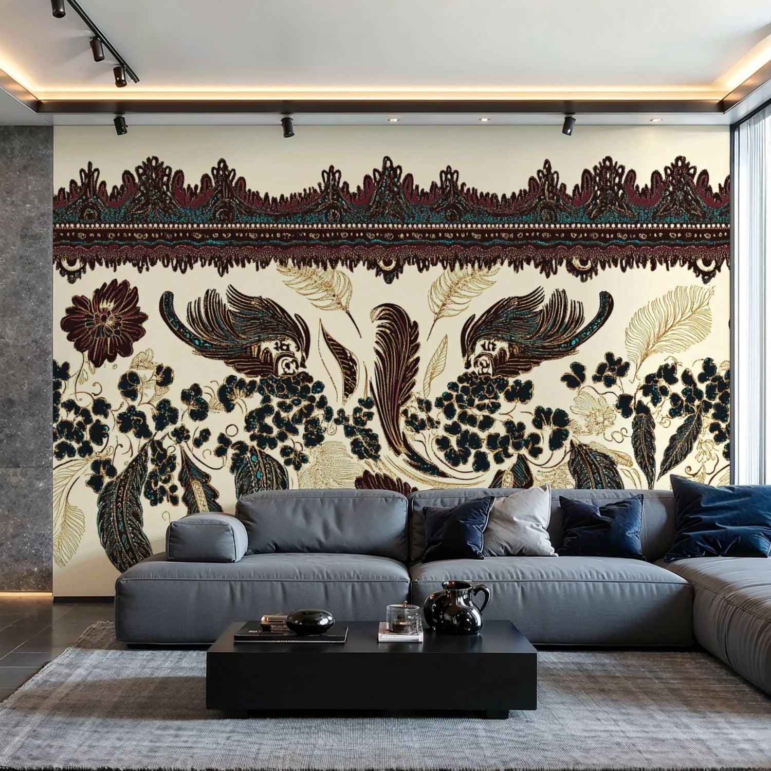 Prxcm Canvas Wall Mural Peel and Stick Large Wallpaper seamless border ...