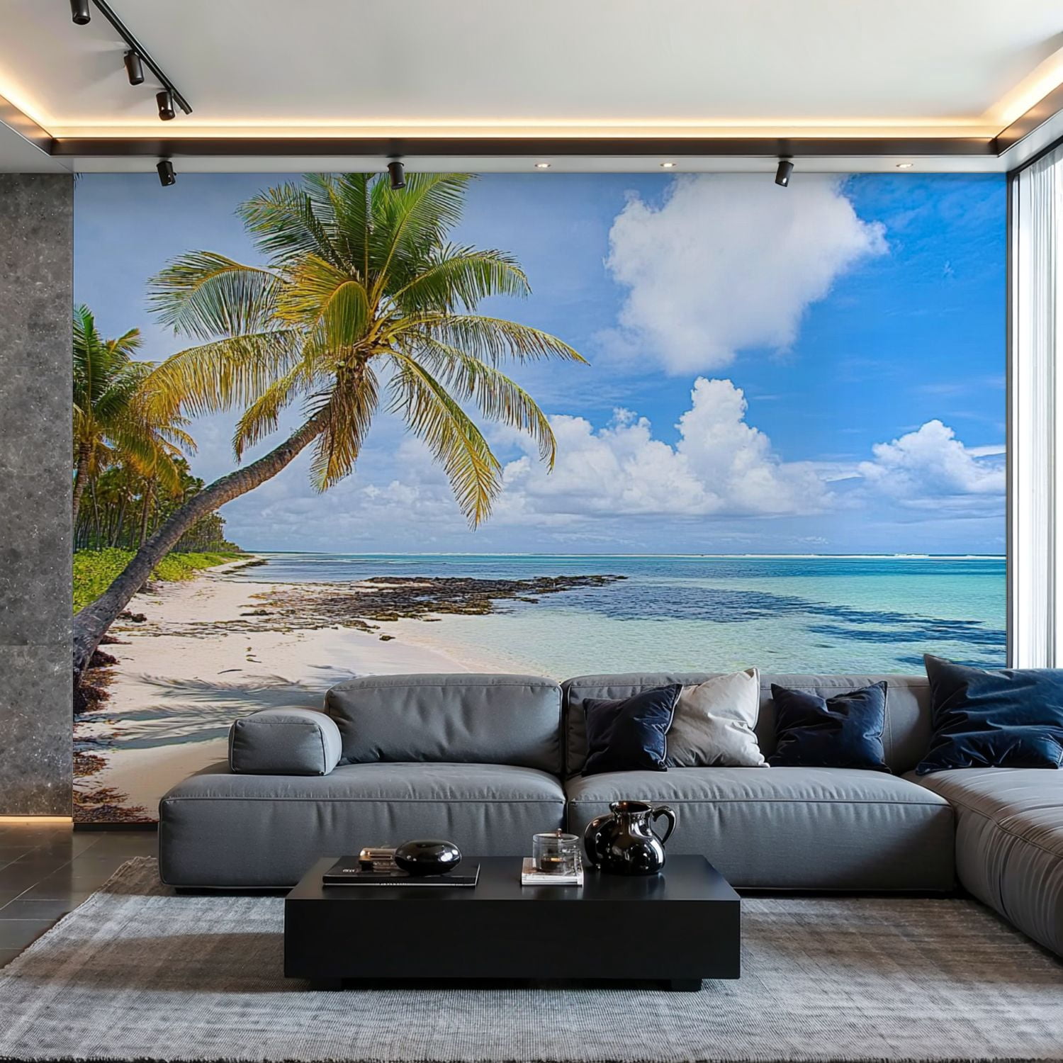 Prxcm Canvas Wall Mural Peel and Stick Large Wallpaper tropical island ...