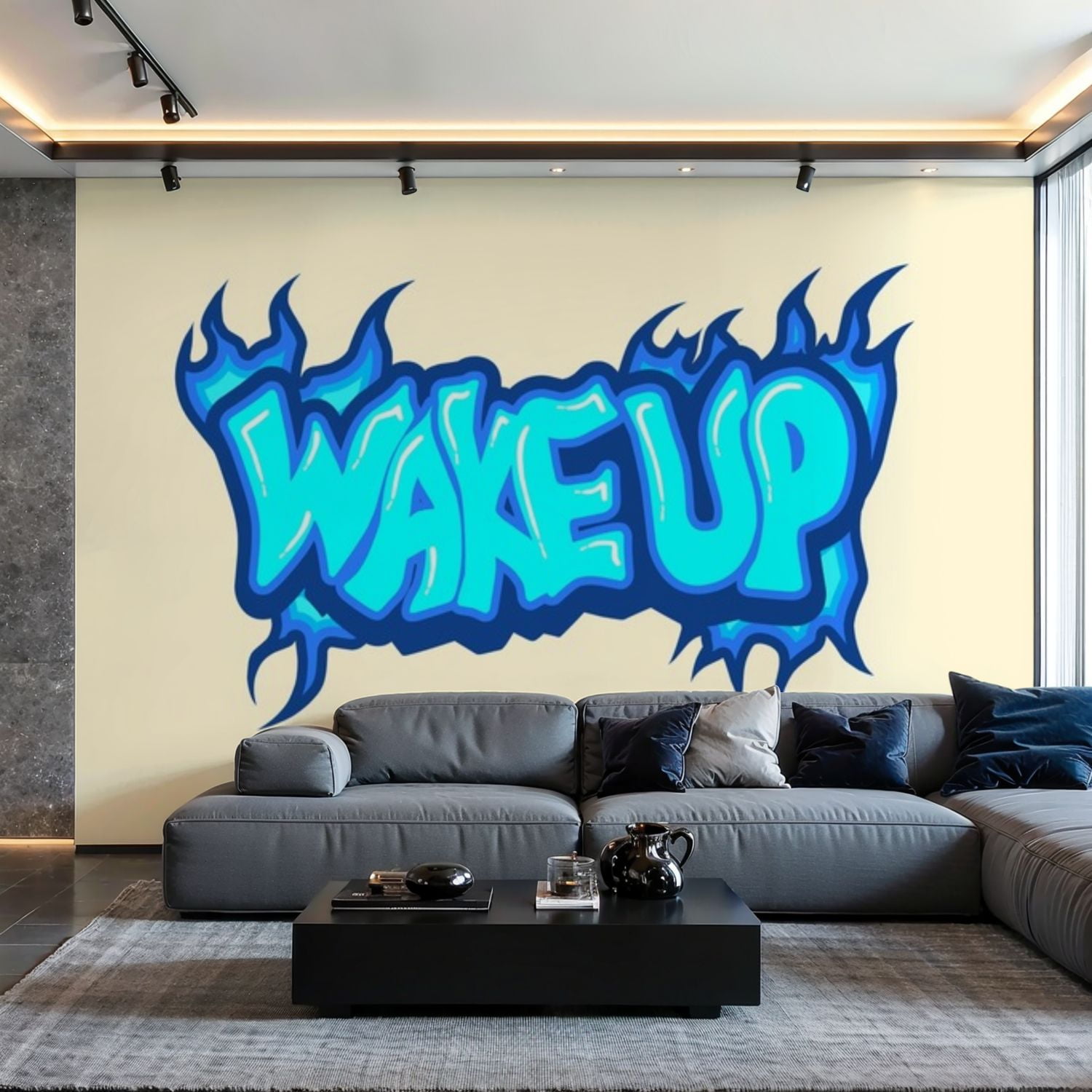 Prxcm Peel and Stick Canvas Wallpaper Design Abstract Graffiti Style ...