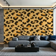 Prxcm Peel and Stick Canvas Wallpaper Leopard seamless pattern Animal skin fur print Art Wall Mural Decor Self Adhesive and Removable 100" x 144"