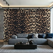 Prxcm Peel and Stick Canvas Wallpaper Leopard skin pattern animal leather seamless Art Wall Mural Decor Self Adhesive and Removable 100" x 144"