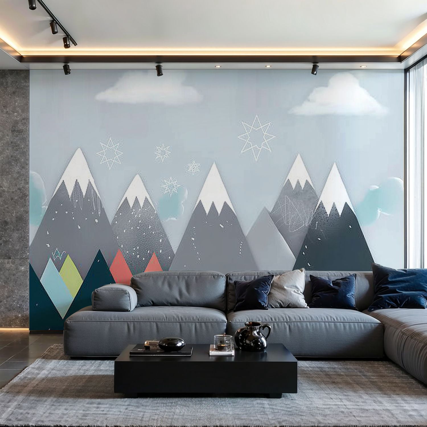 Prxcm Peel and Stick Canvas Wallpaper Mountain landscape Childrens ...