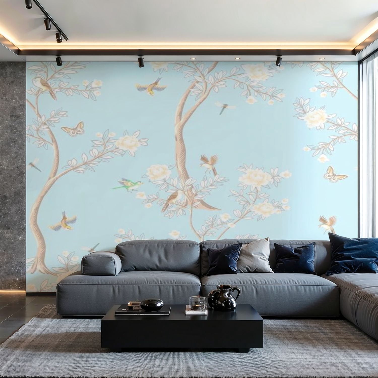 Prxcm Peel and Stick Canvas Wallpaper Seamless Chinoiserie pattern ...