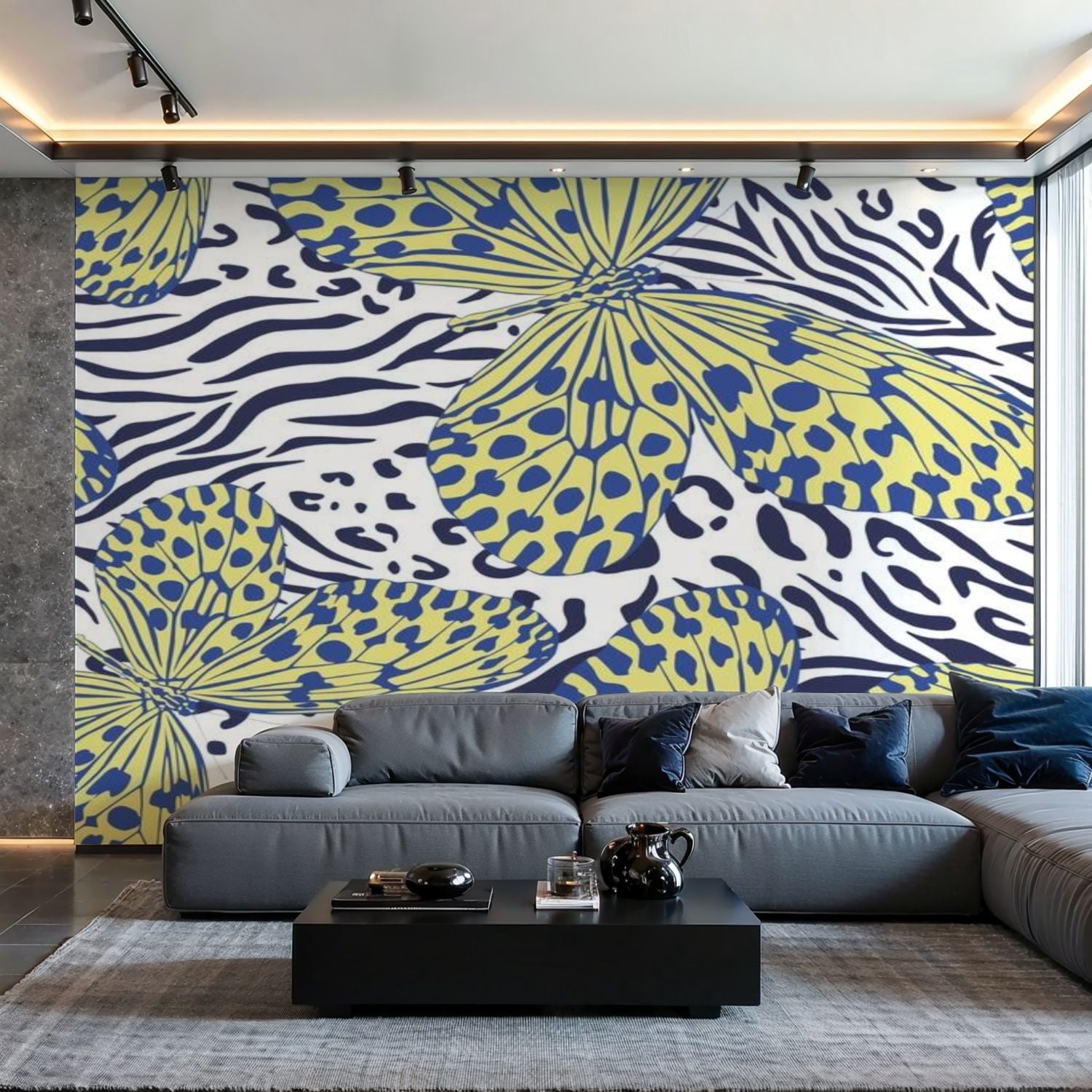 Prxcm Peel and Stick Canvas Wallpaper Seamless multicolor butterflies ...