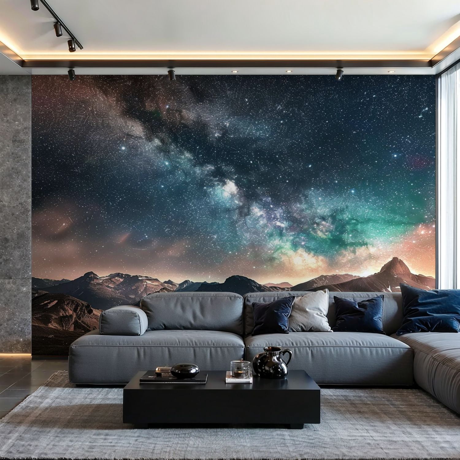 Prxcm Peel and Stick Canvas Wallpaper milky way dawn mountain landscape ...