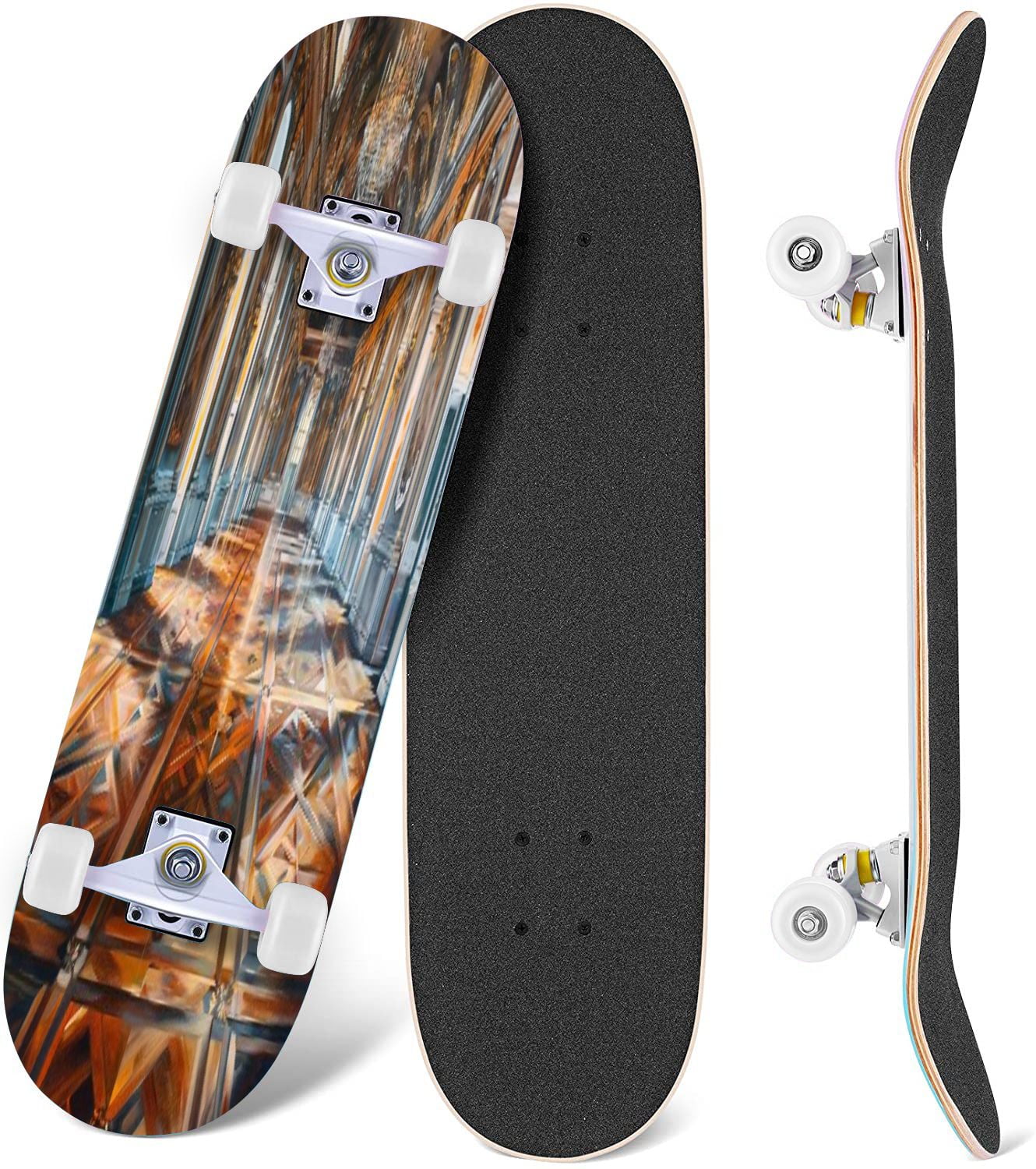 Skull Skateboard Design Skateboard For Beginners – 31x8 Inch Maple Deck ...