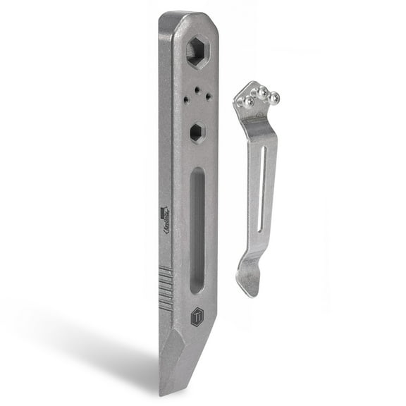 Pry Bar, Key Unity 4.29 inch Titanium EDC Pry Bar Crowbar Multi Tool with Screw Bit Driver & Pocket Clip, KR00