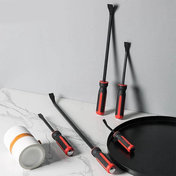 Pry Bar Set, Heavy Duty Pry Bars with Thicker Strike Caps, Mechanic Hand Tools for Automotive, Demolition, Nail Puller, Crowbar