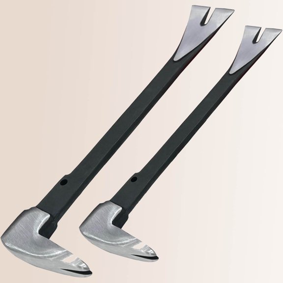 Pry Bar Set, Nail Puller Set, High Carbon Steel Crowbar, V Type Cats Paw Nail Remover, Utility Flat Pry Bar for Home Remodeling, Woodworking