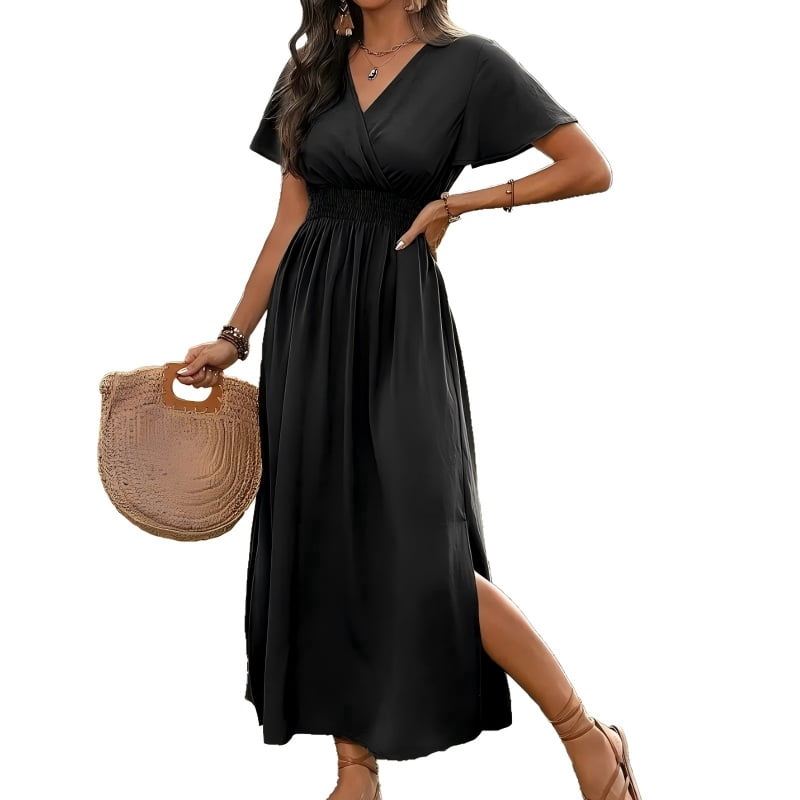 high slit wrap dress Windsor Addie Formal High Slit Wrap Dress