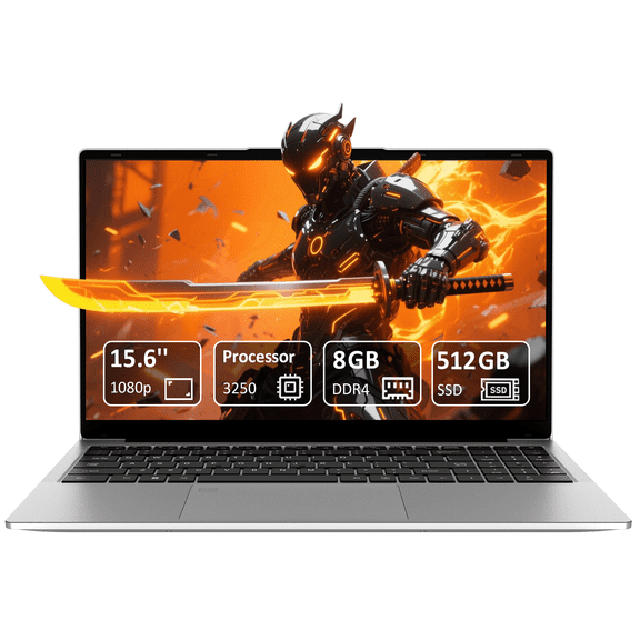 Exsurf 15.6" Student Laptop Notebook, AMD Ryzen 3 Up to 3.5GHz, 8GB RAM, 512GB SSD, Backlit Keyboard & Fingerprint Unlock