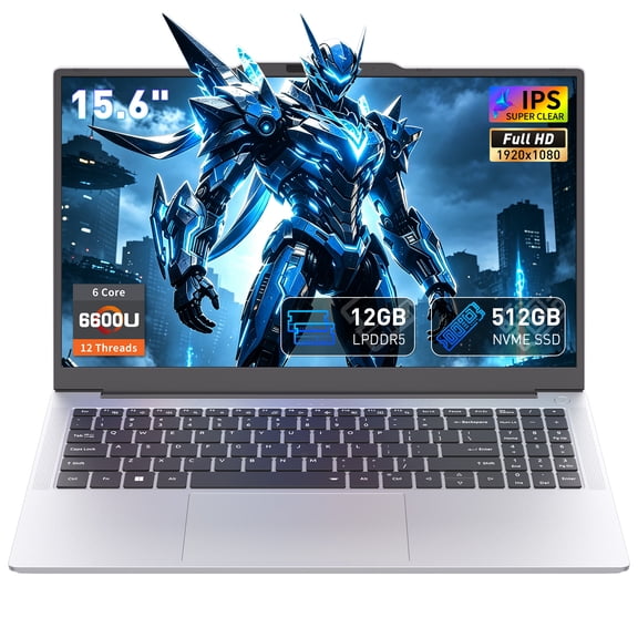 Exsurf 15.6" Business Laptop, Windows 11 Pro, AMD Ryzen 5 6600U, 12GB RAM 512GB SSD, Backlit Keyboard, Face Unlock