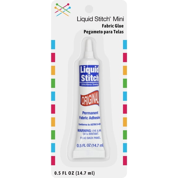 Liquid Stitch Mini No-Sew Adhesive Fabric Glue – 0.5 oz