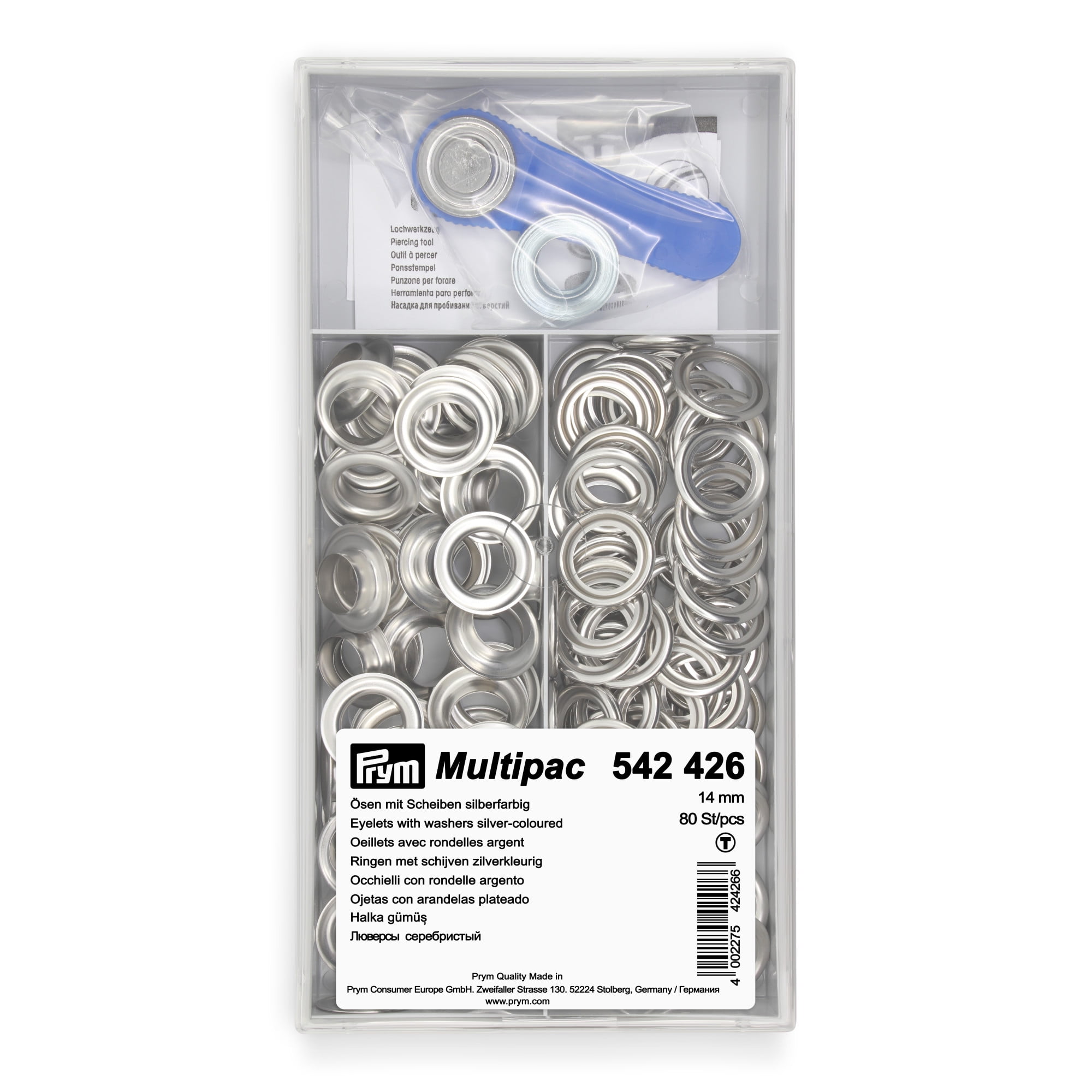 Prym 14 Mm Eyelets With Washers Refill, 80 Pc