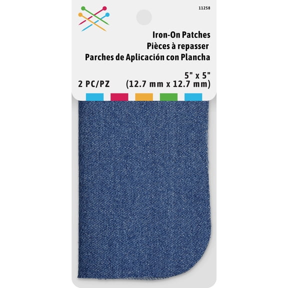 5"x5" Denim Iron-On Repair Patches, 2 Count