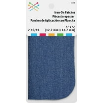 5"x5" Denim Iron-On Repair Patches, 2 Count
