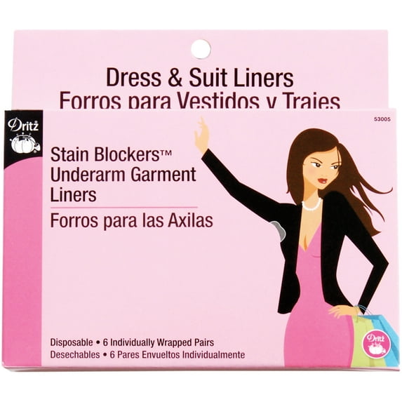 Dritz Disposable Stain Blockers Underarm Garment Liners-6 Pair