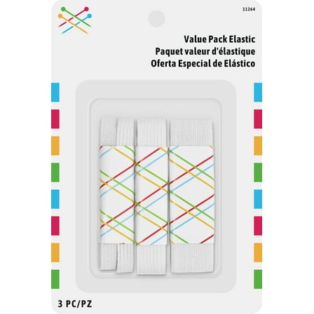 Elastic Value Pack, 3 Piece, White