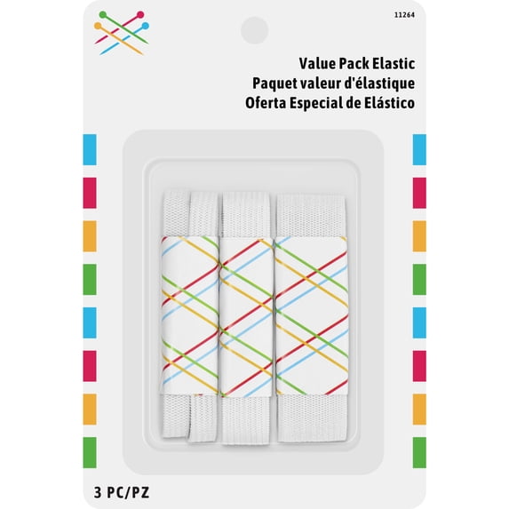 Elastic Value Pack, 3 Piece, White