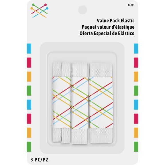 Elastic Value Pack, 3 Piece, White