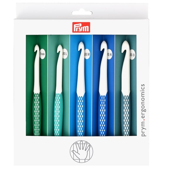 Prym Ergonomics Crochet Hook Set, Large (Sizes 7mm, L, M, N, O)