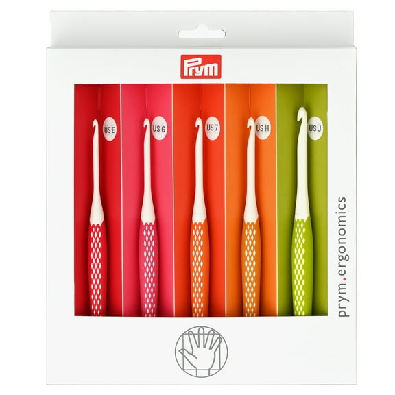 Prym Ergonomics Crochet Hook Set, Small (Sizes E, G, 7, H, J)