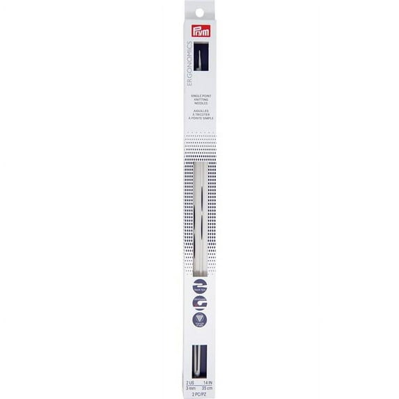 Prym Ergonomics Single Point Knitting Needles - Size 2, 14"
