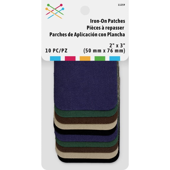 Iron-On Twill Fabric Patches for Repair, 10 Count