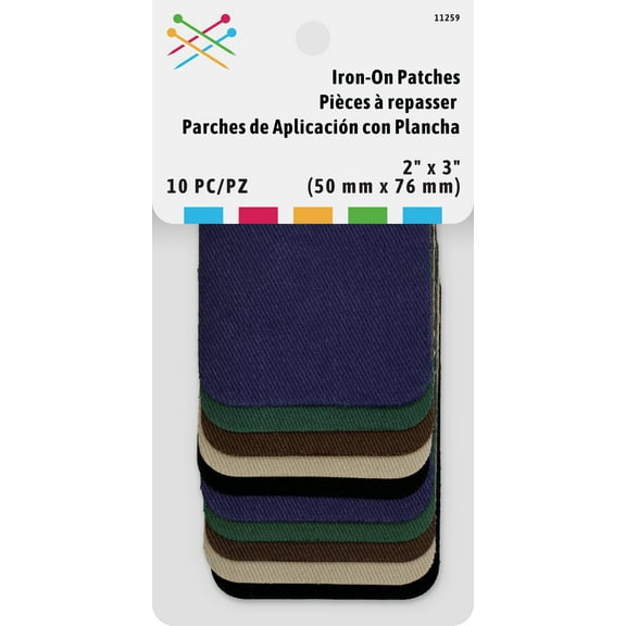 Iron-On Twill Fabric Patches for Repair, 10 Count