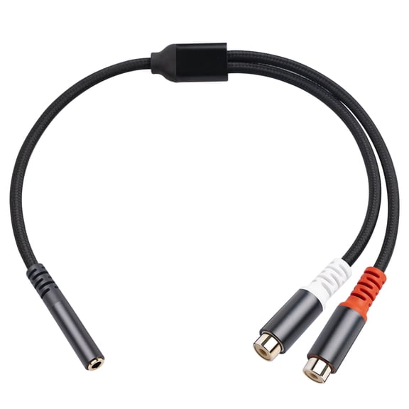 Pryntopha phono to 3.5mm Cable, 3.5mm 1/8 to phono 2-Female Headphone Adapter Y Splitter Stereo Music Cord for Tablets