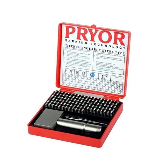 Pryor TIFH030 3 mm Imperial Steel Type Fount Set with Hand Holder