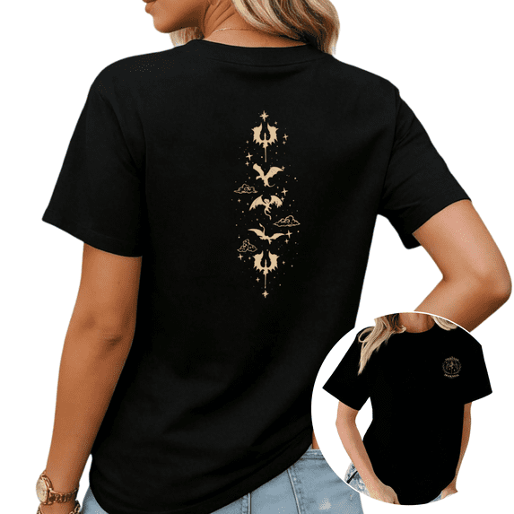 Prythian Night Court Illyrian Warrior Graphic Tees Womans Tshirt Shirts Black White S-5XL Tops