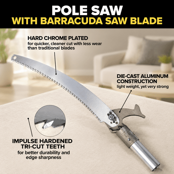 Ps-3fps1 Tri-cut Pole Head Kit 13-inch Barracuda Converts Extension Poles For Precise Tree Trimming And Pruning
