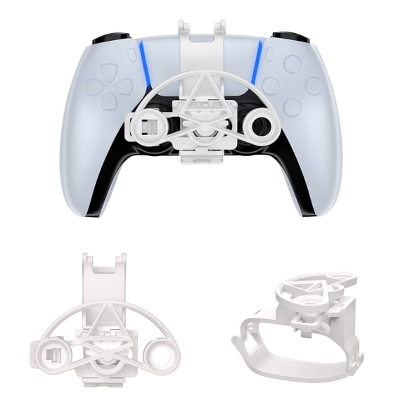 Ps-5 Controller Mini Steering Wheel Attachment Racing Game Accessory for DualSense,Enhanced Grip & Control,Ergonomic & Stable Design,Easy Install & Universal Fit for PS-5 Accessories,white