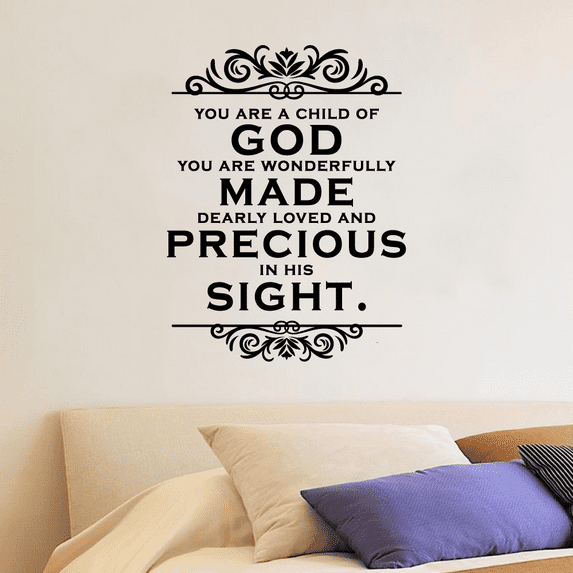 Psalm 1:39 In His Sight Bible Verse Religious Religion Christ Saying Motivational Quote Wall Decal Wall Art Designs Stickers for Home Room House Decor Vinyl Wall Sticker Decoration (20x18 inch)