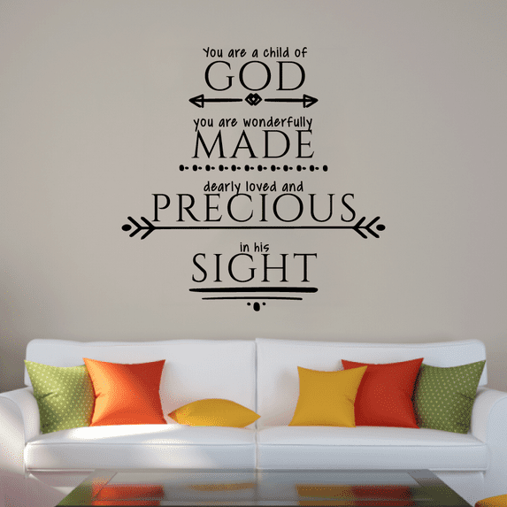 Psalm 1:39 You Are A Child Bible Verse Religious Religion Christ Saying Motivational Quote Wall Decal Wall Art Designs Stickers for Home Room House Decor Vinyl Wall Sticker Decoration (40x35 inch)