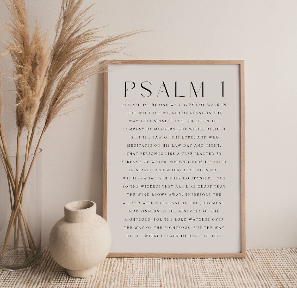 Psalm 1 Blessed Is The One Print Bible Verse Wall Art Christian ...