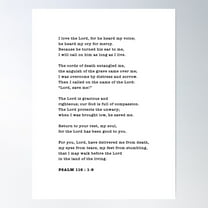 Psalm 116 Poster Wall Art, Modern Wall Decor For Living Room Bedroom, 8x12 UNFRAMED