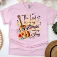 thumbnail image 1 of Psalm 118:14 Bible Verse Graphic T-Shirt with Guitar and Music Notes, Light Pink, Size 3XL, 1 of 6
