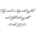 thumbnail image 1 of Psalm 119:105 Bible Verse Vinyl Wall Decal by Scripture Wall Art, 11"x22" Black, Psalms, Christian, 1 of 1