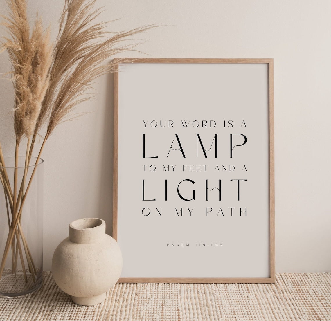 Psalm 119:105 Your Word Is A Lamp To My Feet Bible Verse Wall Art ...