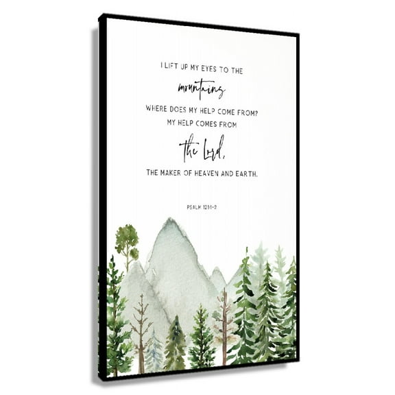 Psalm 121 1-2 Christian Wall Art Printable Watercolor Mountains Scripture Poster Bible Verse Wall Art Christian Home Decor Gift Poster Decoration