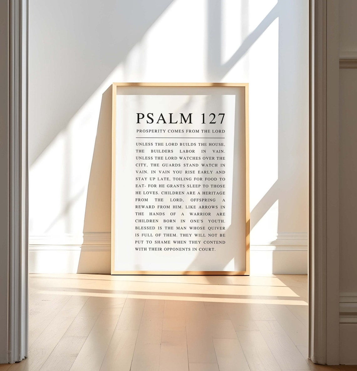 Psalm 127 Blessing Scripture Christian Wall Art, Unframed Canvas Size ...