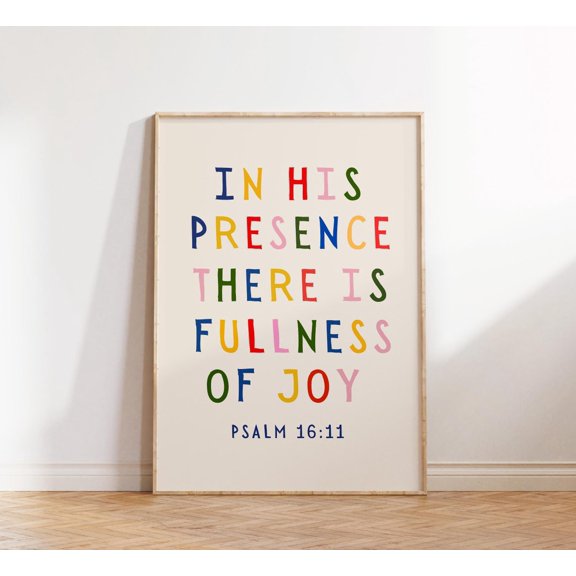 Psalm 16 11 Christian Scripture Bible Dorm Bible Verse Wall Decor Unframed Paper Print